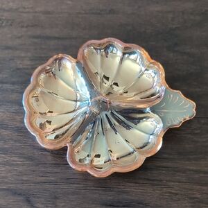 ⚜️Vintage Marigold Carnival Glass Divided Candy Dish